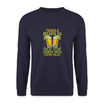 Tequila Drinking Liqueur Vintage Glass Drinker Life - Unisex Sweatshirt - navy - Front - Alina (178cm) & Michal (187cm)