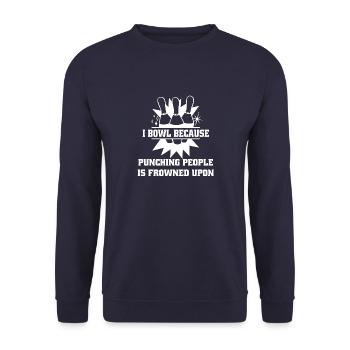 Bowling Kegel Gift Bowler Kegeln Bowling ball - Unisex Sweatshirt - navy - Front - Alina (178cm) & Michal (187cm)