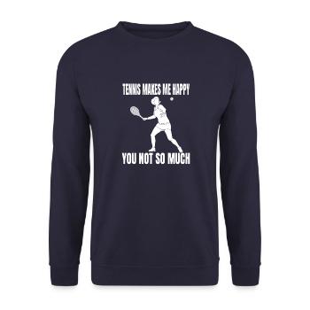 Tennisspieler Tennisverein Tennis Tennisschläger - Unisex Pullover - Navy - Vorne - Alina (178cm) & Michal (187cm)