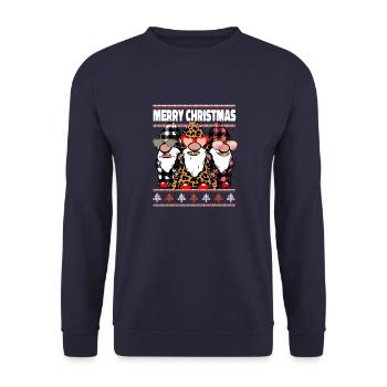 Joyeux Noël - Sweat-shirt Unisexe - marine - Devant - Alina (178cm) & Michal (187cm)