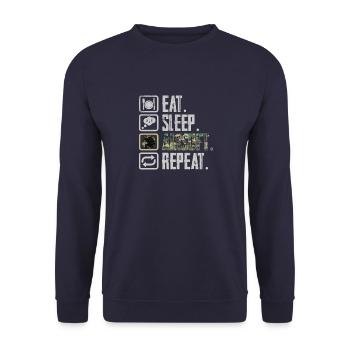 Spiele Pistole Schießen Ziel Liebhaber Sport schie - Unisex Pullover - Navy - Vorne - Alina (178cm) & Michal (187cm)