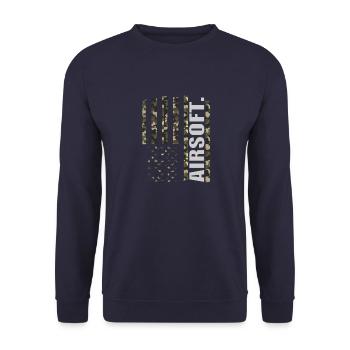Sport Schießen Airsoft Schießen Spiele Gun Aim Lov - Unisex Pullover - Navy - Vorne - Alina (178cm) & Michal (187cm)