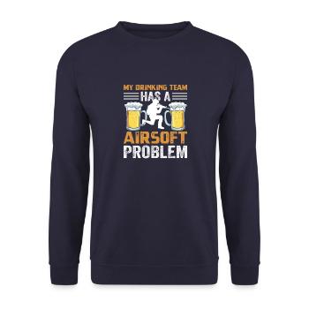 Waffe zielen schießen Airsoft Liebhaber Sport schi - Unisex Pullover - Navy - Vorne - Alina (178cm) & Michal (187cm)
