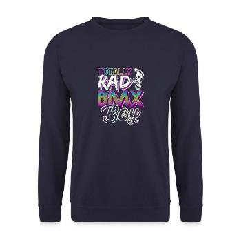 Cyclists Cycling Cyclocross Lifestyle BMX-Re - Unisex Sweatshirt - navy - Front - Alina (178cm) & Michal (187cm)