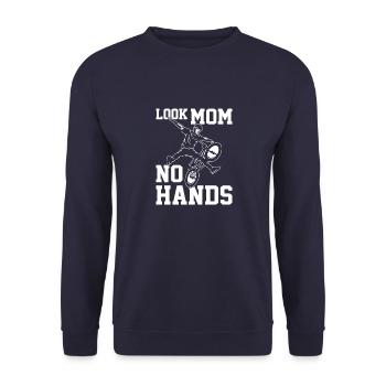 Radfahren Cyclocross Racing BMX Radfahrer Liebhabe - Unisex Pullover - Navy - Vorne - Alina (178cm) & Michal (187cm)