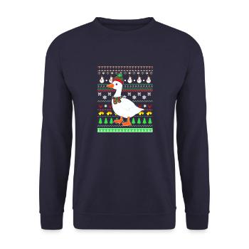 Duck - Unisex Sweatshirt - navy - Front - Alina (178cm) & Michal (187cm)