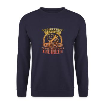 L’ingénierie est géniale et amusante Génie mécanique - Sweat-shirt Unisexe - marine - Devant - Alina (178cm) & Michal (187cm)