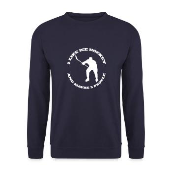 Wintersport Eishockey Eishockeyteam Geschenk - Unisex Pullover - Navy - Vorne - Alina (178cm) & Michal (187cm)
