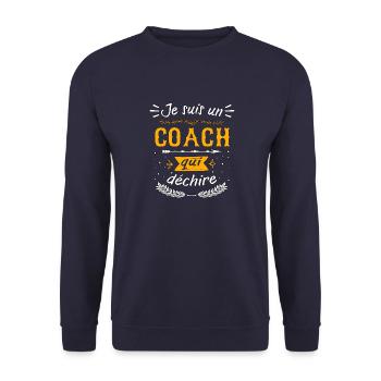 je suis un coach qui dechire - Sweat-shirt Unisexe - marine - Devant - Alina (178cm) & Michal (187cm)
