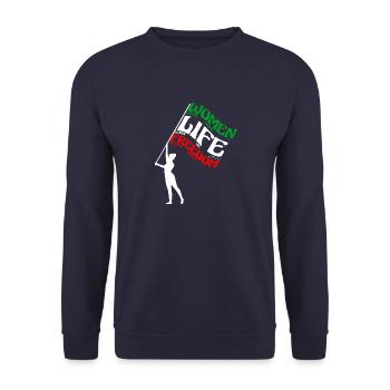Women Life Freedom - Freedom for all women - Unisex Sweatshirt - navy - Front - Alina (178cm) & Michal (187cm)