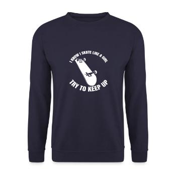 Skateboard Skating Skater Skateboarding Longboard - Sweat-shirt Unisexe - marine - Devant - Alina (178cm) & Michal (187cm)