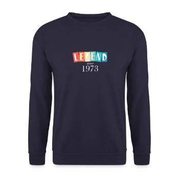 Geburtstag eine Legende wurde 1973 geboren - Unisex Pullover - Navy - Vorne - Alina (178cm) & Michal (187cm)