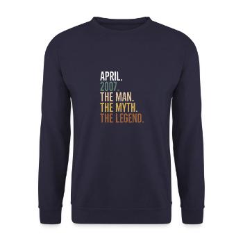 April 2007 The Man The Myth The Legend - Unisex Sweatshirt - navy - Front - Alina (178cm) & Michal (187cm)