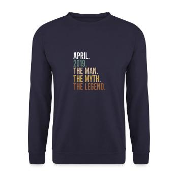 Avril 2019 L’homme Le mythe La légende - Sweat-shirt Unisexe - marine - Devant - Alina (178cm) & Michal (187cm)
