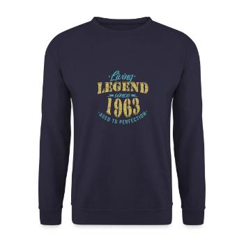Lebende Legende seit 1963 Sprüche - Unisex Pullover - Navy - Vorne - Alina (178cm) & Michal (187cm)
