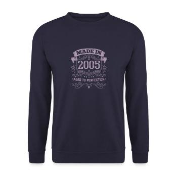 Made in 2005 Vintage Geburtstag - Unisex Pullover - Navy - Vorne - Alina (178cm) & Michal (187cm)