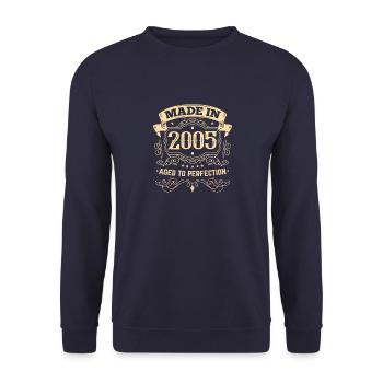 Made in 2005 Vintage Geburtstag - Unisex Pullover - Navy - Vorne - Alina (178cm) & Michal (187cm)