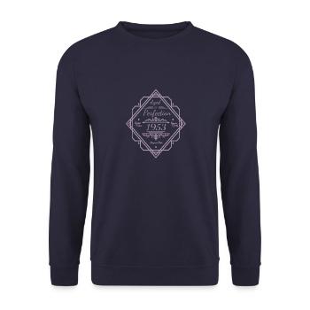 vintage 1953 Anniversaire Dictons Mûri à - Sweat-shirt Unisexe - marine - Devant - Alina (178cm) & Michal (187cm)