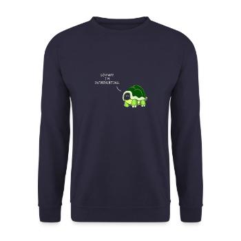 Geh weg Ich bin introvertierte sarkastische Schildkröte - Unisex Pullover - Navy - Vorne - Alina (178cm) & Michal (187cm)