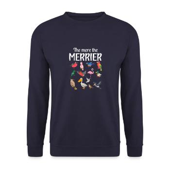 Ornithologe Vogelbeobachter Vogelbeobachtung Vogel - Unisex Pullover - Navy - Vorne - Alina (178cm) & Michal (187cm)