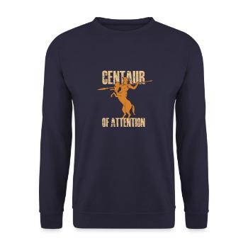 centaur of attention Design for a mythology - Unisex Pullover - Navy - Vorne - Alina (178cm) & Michal (187cm)
