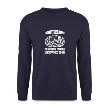 Tricot Cadeau Crochet Couturière Fille Couture - Sweat-shirt Unisexe - marine - Devant - Alina (178cm) & Michal (187cm)