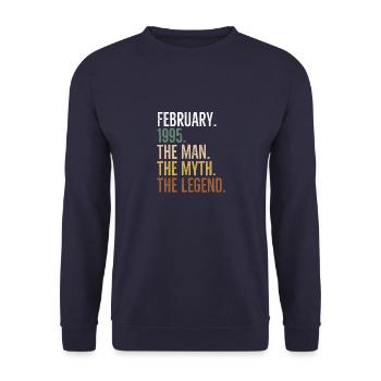 Februar 1995 Der Mann Der Mythos Die Legende - Unisex Pullover - Navy - Vorne - Alina (178cm) & Michal (187cm)