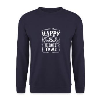 Lustiger Golfer Sport Lifestyle Cooler Golfwagen L - Unisex Pullover - Navy - Vorne - Alina (178cm) & Michal (187cm)