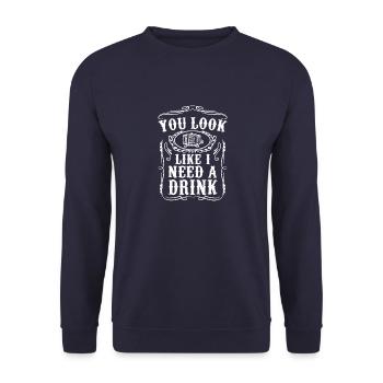 Powered by Craft Making Brewing Beer Drinkers Life - Unisex Sweatshirt - navy - Front - Alina (178cm) & Michal (187cm)