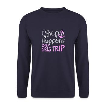 Pontoon Captain Funny Tritoon Boating Lovers - Unisex Sweatshirt - navy - Front - Alina (178cm) & Michal (187cm)
