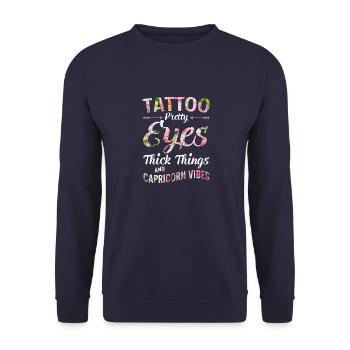 Steinbock Sternzeichen Sassy Capricorn Humor Gesch - Unisex Pullover - Navy - Vorne - Alina (178cm) & Michal (187cm)