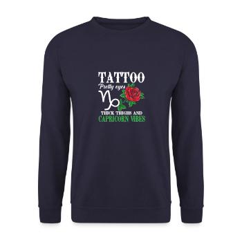 Sassy Capricorn Humor Steinbock Sternzeichen Gesch - Unisex Pullover - Navy - Vorne - Alina (178cm) & Michal (187cm)