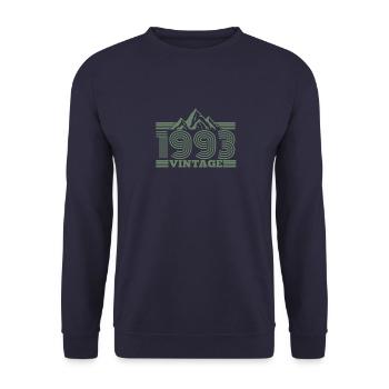 Mountains Hiking 1993 Birthday Vintage Sayings - Unisex Sweatshirt - navy - Front - Alina (178cm) & Michal (187cm)