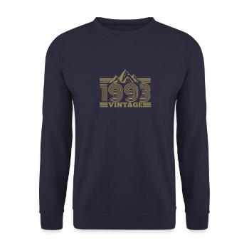 Mountains Hiking 1993 Birthday Vintage Sayings - Unisex Sweatshirt - navy - Front - Alina (178cm) & Michal (187cm)
