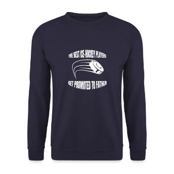 Eishockey Vater Eishockeyteam Dad Wintersport Papa - Unisex Pullover - Navy - Vorne - Alina (178cm) & Michal (187cm)