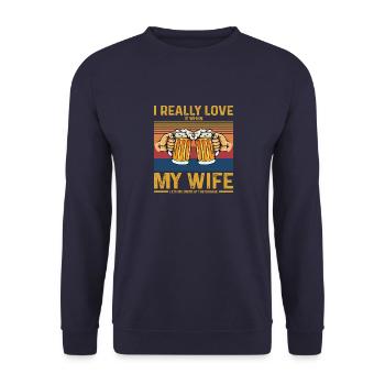 Brauen Craft Beer Herstellung Veranda Trinker Lebe - Unisex Pullover - Navy - Vorne - Alina (178cm) & Michal (187cm)