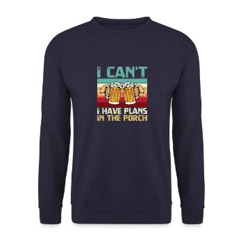 Brewing with the help of Craft Beer Porch Drinker - Unisex Sweatshirt - navy - Front - Alina (178cm) & Michal (187cm)