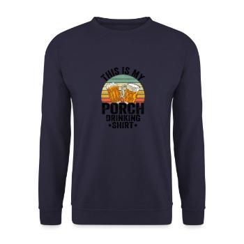 Powered by Craft Beer Brewing Making Porch Drinker - Unisex Sweatshirt - navy - Front - Alina (178cm) & Michal (187cm)