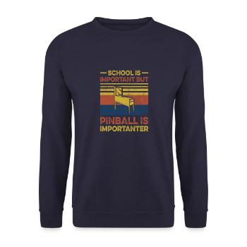Flipper Arcade Game Lifes Retro-Flipperautomaten - Unisex Pullover - Navy - Vorne - Alina (178cm) & Michal (187cm)