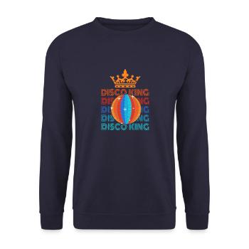 Vintage Club Lifestyles Retro Groovy Disco Party - Unisex Sweatshirt - navy - Front - Alina (178cm) & Michal (187cm)