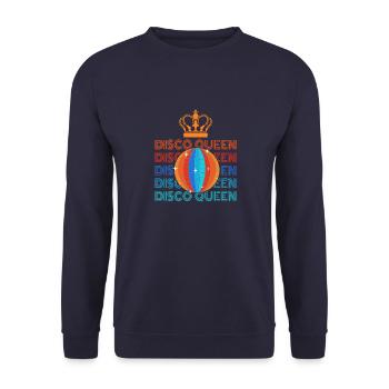 Retro Groovy Disco Vintage Club Lifestyles Party - Unisex Pullover - Navy - Vorne - Alina (178cm) & Michal (187cm)