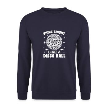 Lustige Disco-Kugeln Retro Groovy Club Vintage Par - Unisex Pullover - Navy - Vorne - Alina (178cm) & Michal (187cm)