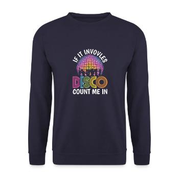 Disco Fever Lifes Groovy Vintage Retro Party Club - Unisex Sweatshirt - navy - Front - Alina (178cm) & Michal (187cm)