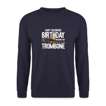 Je ne peux pas célébrer l’anniversaire sans ma citation de trombone - Sweat-shirt Unisexe - marine - Devant - Alina (178cm) & Michal (187cm)
