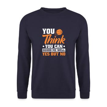 Basketball Baller Guard Alley Oop - Unisex Sweatshirt - navy - Front - Alina (178cm) & Michal (187cm)
