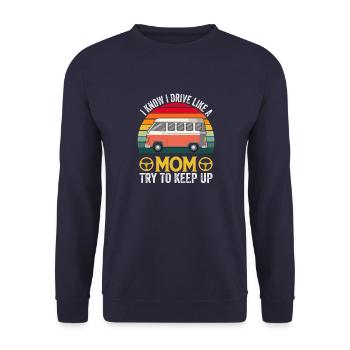 Minivan Moms Super Mom Drives Minivan Lifestyle - Unisex Pullover - Navy - Vorne - Alina (178cm) & Michal (187cm)