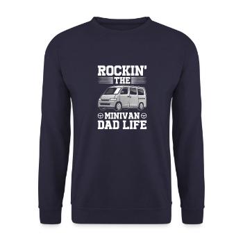 Papa fährt Minivan Papa Lebensstil Väter Minivan - Unisex Pullover - Navy - Vorne - Alina (178cm) & Michal (187cm)