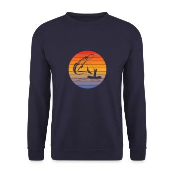 Hameçons Pêche Pêche Pêche Pêche Pêche - Sweat-shirt Unisexe - marine - Devant - Alina (178cm) & Michal (187cm)