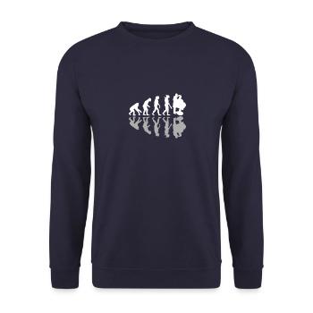 Évolution humaine Barbier Coiffeur Salon de coiffure - Sweat-shirt Unisexe - marine - Devant - Alina (178cm) & Michal (187cm)