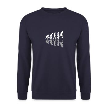 Évolution humaine Drôle de bloc Grimpeur Rocher - Sweat-shirt Unisexe - marine - Devant - Alina (178cm) & Michal (187cm)